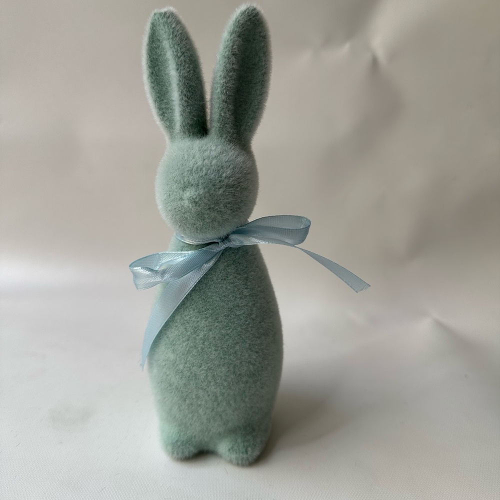 8” Flocked Mint Green Bunny Rabbit Easter